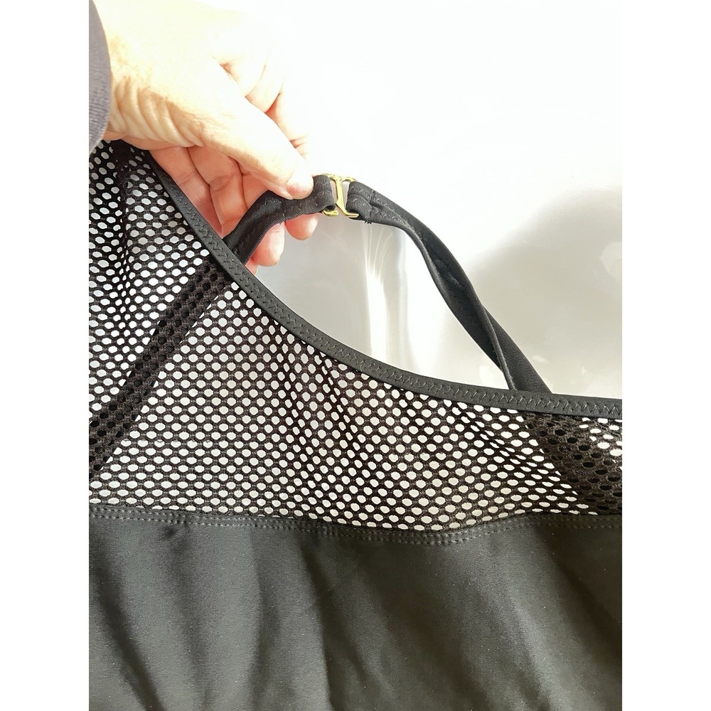 NWT Paramour One‑Shoulder Mesh Detail Underwire Swimsuit Black Plus 0X 36DD 38D - Picture 5 of 10